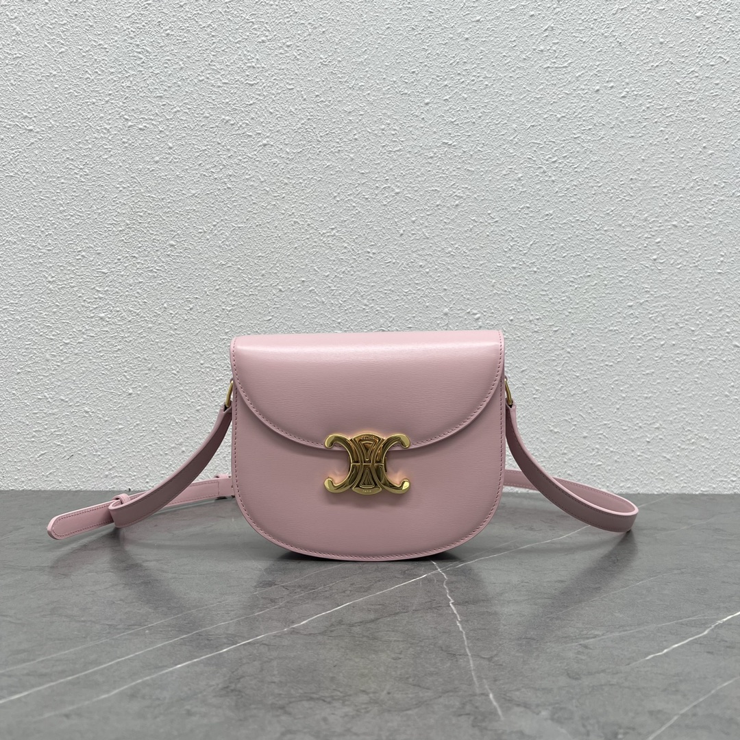 Celine Besace Clea Shoulder Bag In Shiny Calfskin Pink 110413